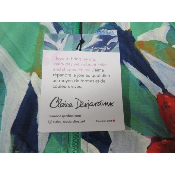 Claire Desjardins Jacket Women Small Multicolor Growing Floral Art Print Stretch - Picture 4 of 13
